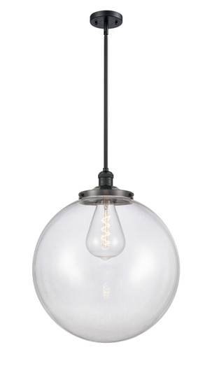 Franklin Restoration One Light Pendant in Matte Black (405|201S-BK-G202-18)