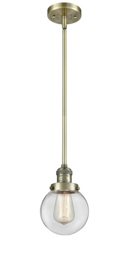 Franklin Restoration One Light Mini Pendant in Antique Brass (405|201S-AB-G202-6)