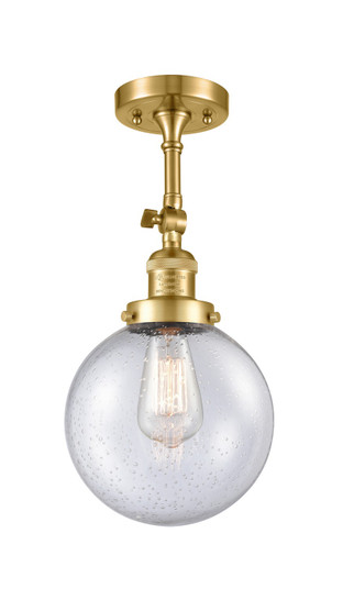 Franklin Restoration LED Semi-Flush Mount in Satin Gold (405|201F-SG-G204-8-LED)