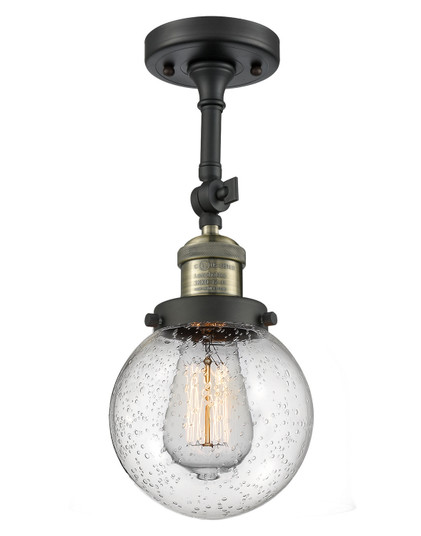 Franklin Restoration One Light Semi-Flush Mount in Black Antique Brass (405|201F-BAB-G204-6)