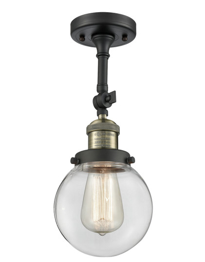 Franklin Restoration One Light Semi-Flush Mount in Black Antique Brass (405|201F-BAB-G202-6)