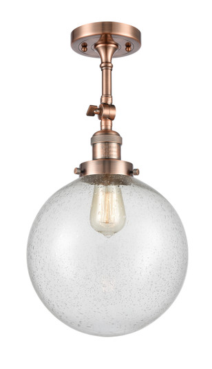 Franklin Restoration One Light Semi-Flush Mount in Antique Copper (405|201F-AC-G204-10)