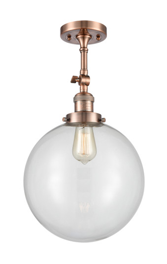 Franklin Restoration One Light Semi-Flush Mount in Antique Copper (405|201F-AC-G202-12)