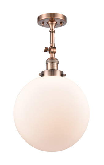 Franklin Restoration One Light Semi-Flush Mount in Antique Copper (405|201F-AC-G201-12)