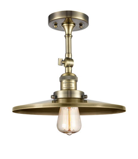 Franklin Restoration One Light Semi-Flush Mount in Antique Brass (405|201F-AB-MFR-AB-12)