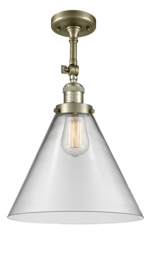 Franklin Restoration One Light Semi-Flush Mount in Antique Brass (405|201F-AB-G42-L)