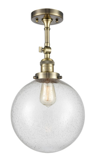 Franklin Restoration LED Semi-Flush Mount in Antique Brass (405|201F-AB-G204-10-LED)