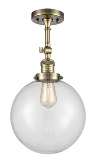 Franklin Restoration One Light Semi-Flush Mount in Antique Brass (405|201F-AB-G202-10)