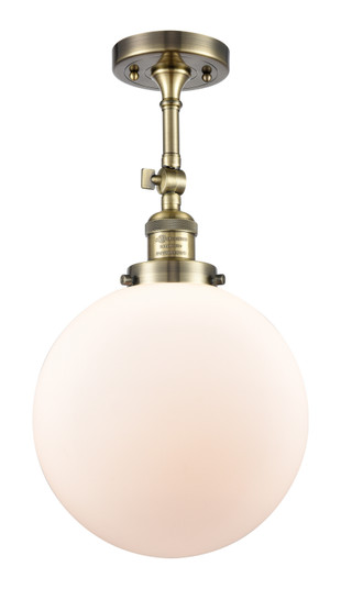 Franklin Restoration One Light Semi-Flush Mount in Antique Brass (405|201F-AB-G201-10)