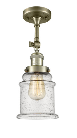 Franklin Restoration One Light Semi-Flush Mount in Antique Brass (405|201F-AB-G184)