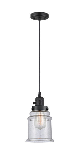 Franklin Restoration One Light Mini Pendant in Matte Black (405|201CSW-BK-G184)