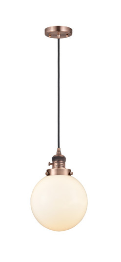 Franklin Restoration One Light Mini Pendant in Antique Copper (405|201CSW-AC-G201-8)