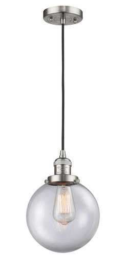 Franklin Restoration One Light Mini Pendant in Brushed Satin Nickel (405|201C-SN-G202-8)