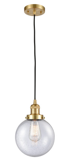 Franklin Restoration One Light Mini Pendant in Satin Gold (405|201C-SG-G204-8)