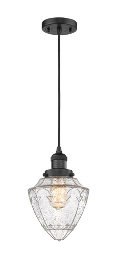 Franklin Restoration One Light Mini Pendant in Matte Black (405|201C-BK-G664-7)