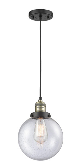 Franklin Restoration LED Mini Pendant in Black Antique Brass (405|201C-BAB-G204-8-LED)