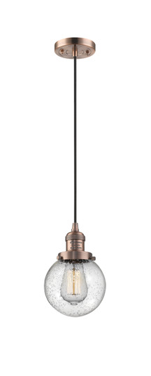 Franklin Restoration LED Mini Pendant in Antique Copper (405|201C-AC-G204-6-LED)