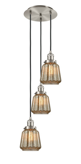 Franklin Restoration Three Light Pendant in Brushed Satin Nickel (405|113F-3P-SN-G146)