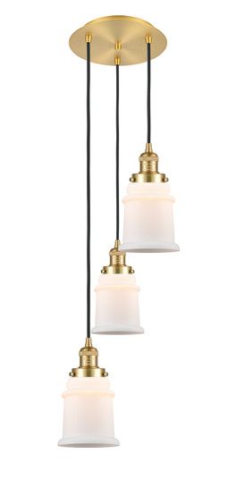Franklin Restoration Three Light Pendant in Satin Gold (405|113F-3P-SG-G181)