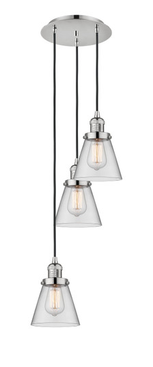 Franklin Restoration Three Light Pendant in Polished Nickel (405|113F-3P-PN-G62)