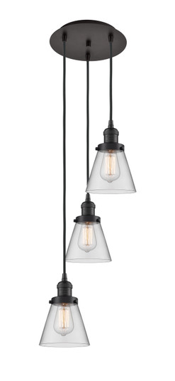 Franklin Restoration Three Light Pendant in Oil Rubbed Bronze (405|113F-3P-OB-G62)