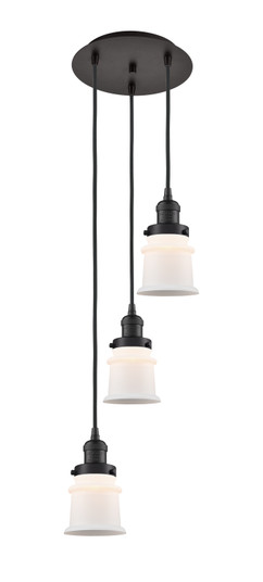 Franklin Restoration Three Light Pendant in Oil Rubbed Bronze (405|113F-3P-OB-G181S)