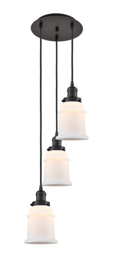 Franklin Restoration Three Light Pendant in Oil Rubbed Bronze (405|113F-3P-OB-G181)