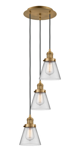 Franklin Restoration Three Light Pendant in Brushed Brass (405|113F-3P-BB-G62)