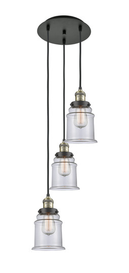 Franklin Restoration Three Light Pendant in Black Antique Brass (405|113F-3P-BAB-G182)