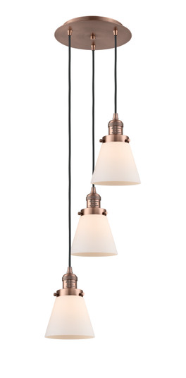 Franklin Restoration Three Light Pendant in Antique Copper (405|113F-3P-AC-G61)