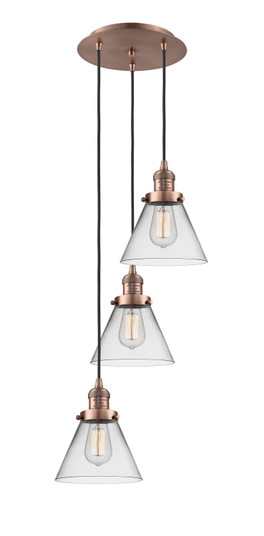Franklin Restoration Three Light Pendant in Antique Copper (405|113F-3P-AC-G42)