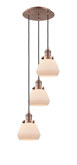 Franklin Restoration Three Light Pendant in Antique Copper (405|113F-3P-AC-G171)