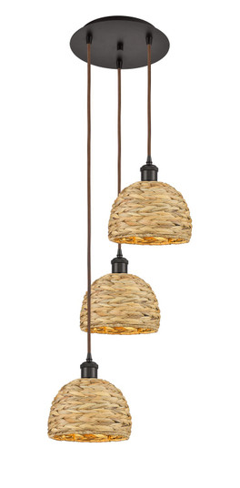 Ballston Three Light Pendant in Oil Rubbed Bronze (405|113B-3P-OB-RBD-8-NAT)