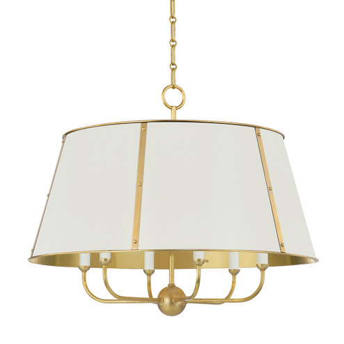 Cambridge Six Light Chandelier in Aged Brass (70|MDS121-AGB/OW)