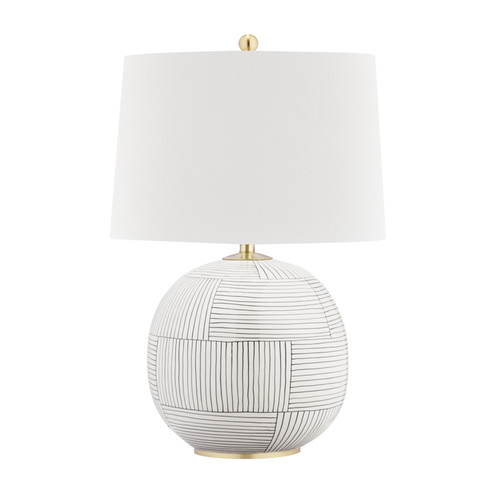 Laurel One Light Table Lamp in Aged Brass/Stripe Combo (70|L1380-AGB/ST)