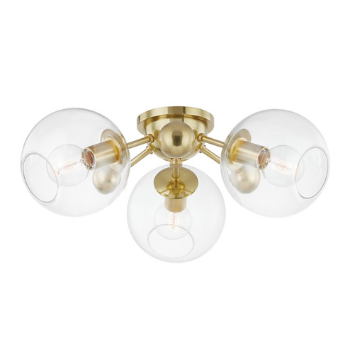 Abbott Three Light Semi Flush Mount in Aged Brass (70|8025-AGB)