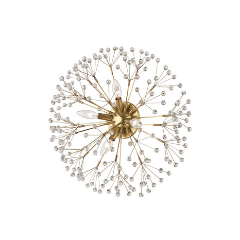 Dunkirk Four Light Semi Flush Mount in Aged Brass (70|6000-AGB)