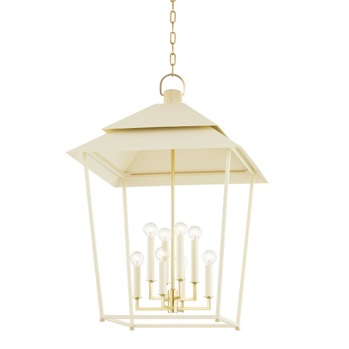 Natick Eight Light Lantern in Aged Brass (70|5138-AGB/SSD)