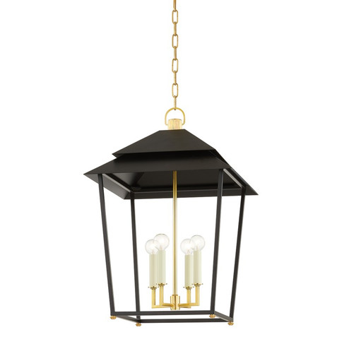 Natick Four Light Lantern in Aged Brass (70|5127-AGB/SBK)