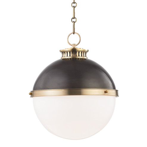 Latham One Light Pendant in Aged/Antique Distressed Bronze (70|4025-ADB)