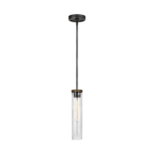 Angelo One Light Pendant in Distressed Weathered Oak / Slate Grey Metal (454|P1510DWK/SGM)