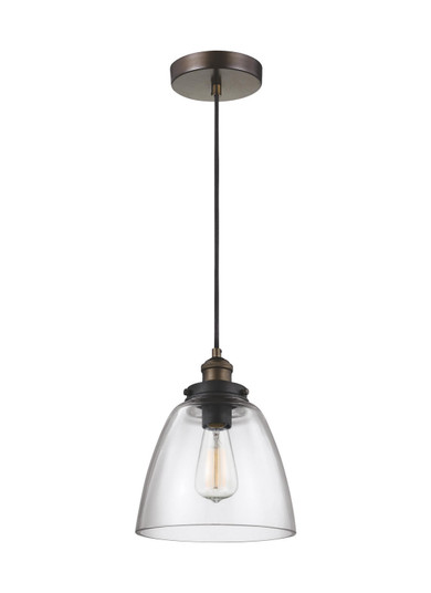Baskin One Light Pendant in Painted Aged Brass / Dark Weathered Zinc (454|P1349PAGB/DWZ)