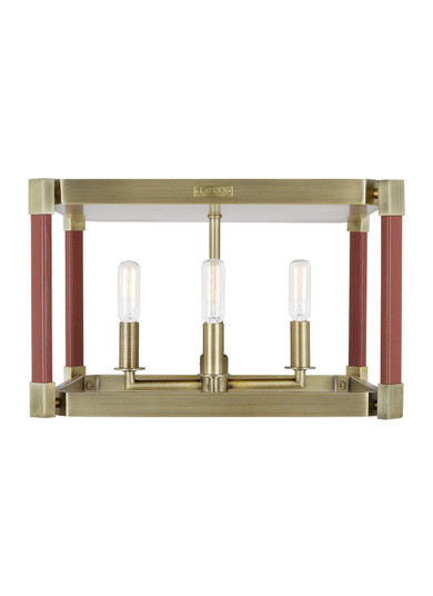 Hadley Four Light Flush Mount in Time Worn Brass (454|LF1034TWB)