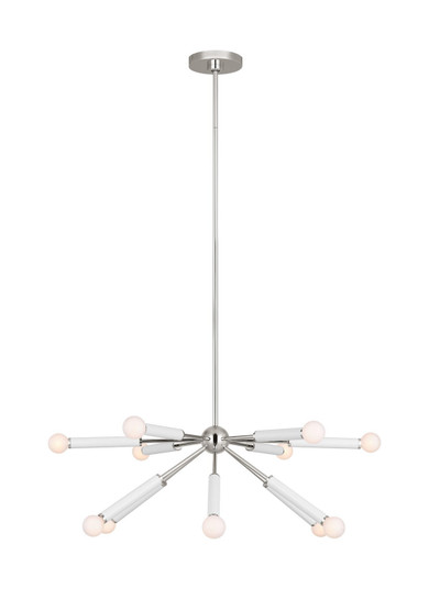 Monroe 12 Light Chandelier in Polished Nickel (454|KSC10612PNGW)