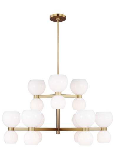 Londyn 18 Light Chandelier in Burnished Brass with Milk White Glass (454|KSC10018BBSMG)