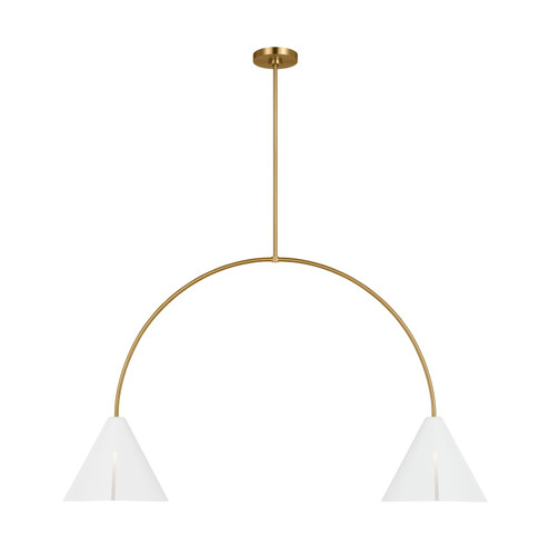 Cambre LED Linear Chandelier in Matte White and Burnished Brass (454|KC1102MWTBBS-L1)