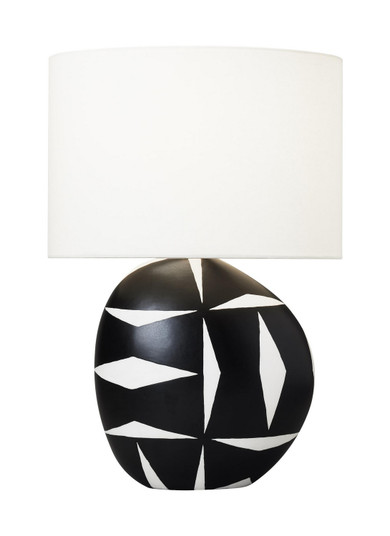 Franz One Light Table Lamp in White Leather W Black Leather (454|HT1041WLBL1)