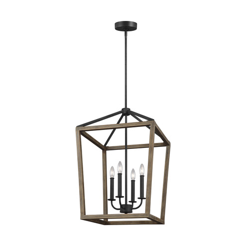 Gannet Four Light Chandelier in Weathered Oak Wood / Antique Forged Iron (454|F3191/4WOW/AF) Gannet Four Light Chandelier in Weathered Oak Wood / Antique Forged Iron (454|F3191/4WOW/AF)