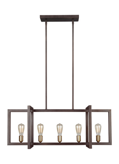 Finnegan Five Light Island Chandelier in New World Bronze (454|F3147/5NWB)