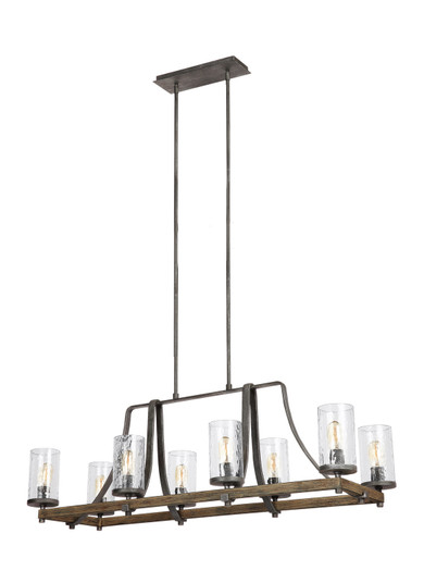 Angelo Eight Light Island Chandelier in Distressed Weathered Oak / Slate Grey Metal (454|F3136/8DWK/SGM)